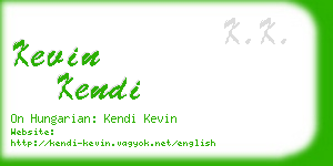 kevin kendi business card